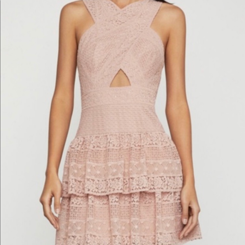 Lace BCBG cutout dress with adjustable straps